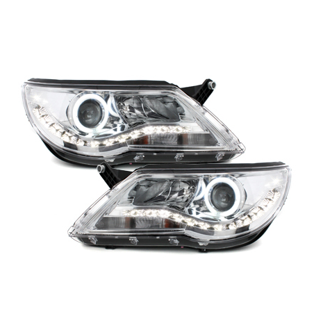 Phares LED DRL VW Tiguan 07-11 Chrome