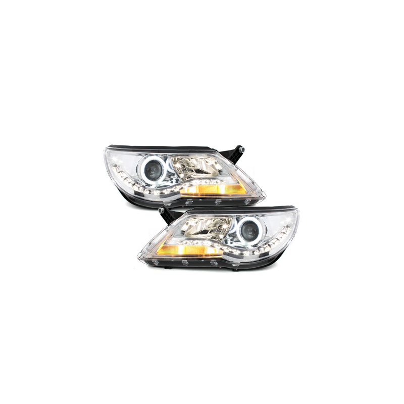 Phares LED DRL VW Tiguan 07-11 Chrome
