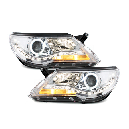 Phares LED DRL VW Tiguan 07-11 Chrome