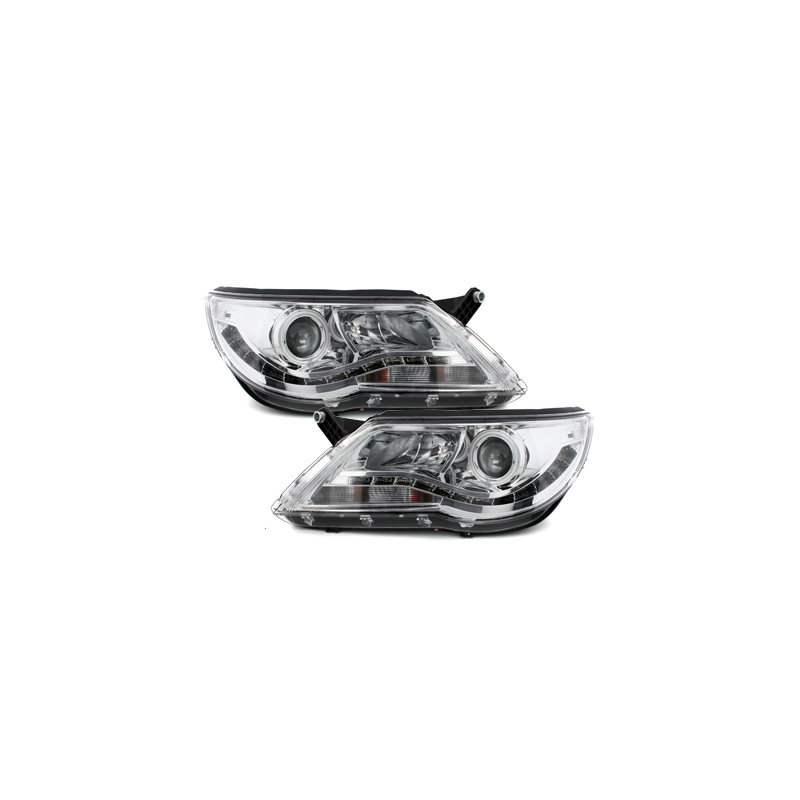 Phares LED DRL VW Tiguan 07-11 Chrome