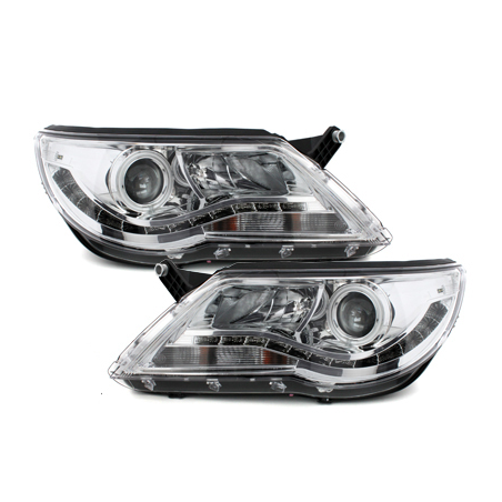 Phares LED DRL VW Tiguan 07-11 Chrome