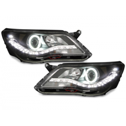 Phares LED DRL VW Tiguan 07-11 Noir