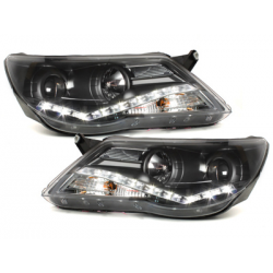 Phares LED DRL VW Tiguan 07-11 Noir