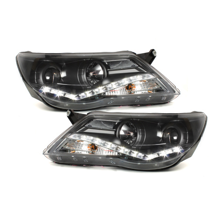 Phares LED DRL VW Tiguan 07-11 Noir