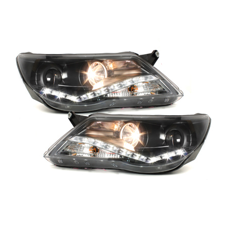 Phares LED DRL VW Tiguan 07-11 Noir