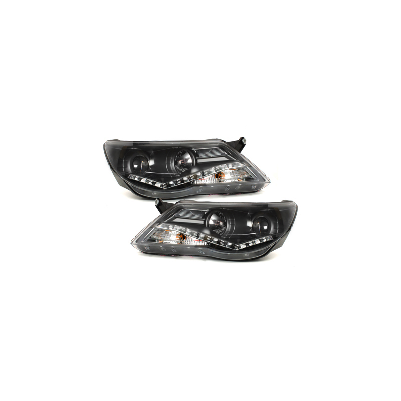 Phares LED DRL VW Tiguan 07-11 Noir