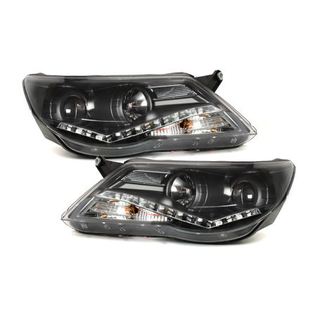 Phares LED DRL VW Tiguan 07-11 Noir