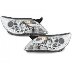 Phares LED DRL VW Tiguan 07-11 Chrome