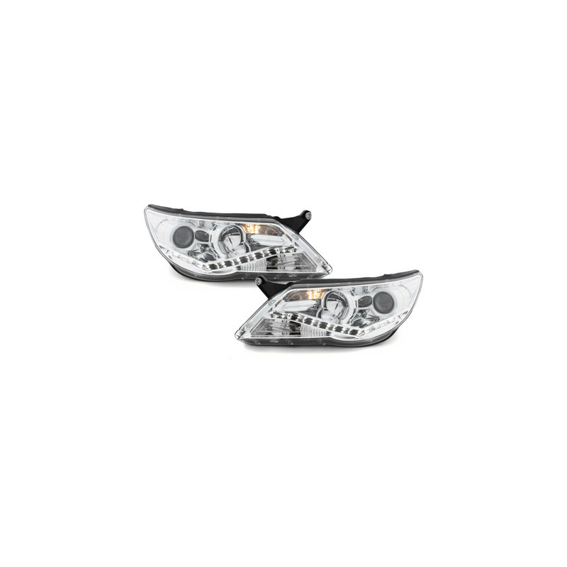 Phares LED DRL VW Tiguan 07-11 Chrome