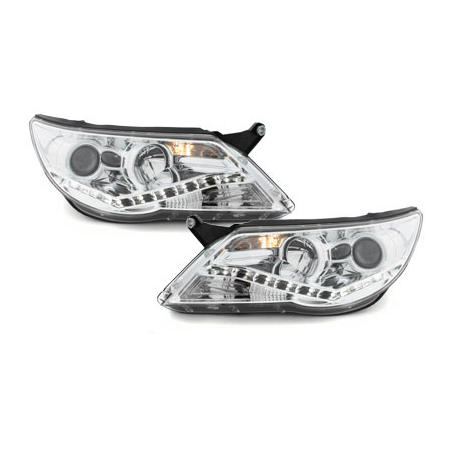 Phares LED DRL VW Tiguan 07-11 Chrome