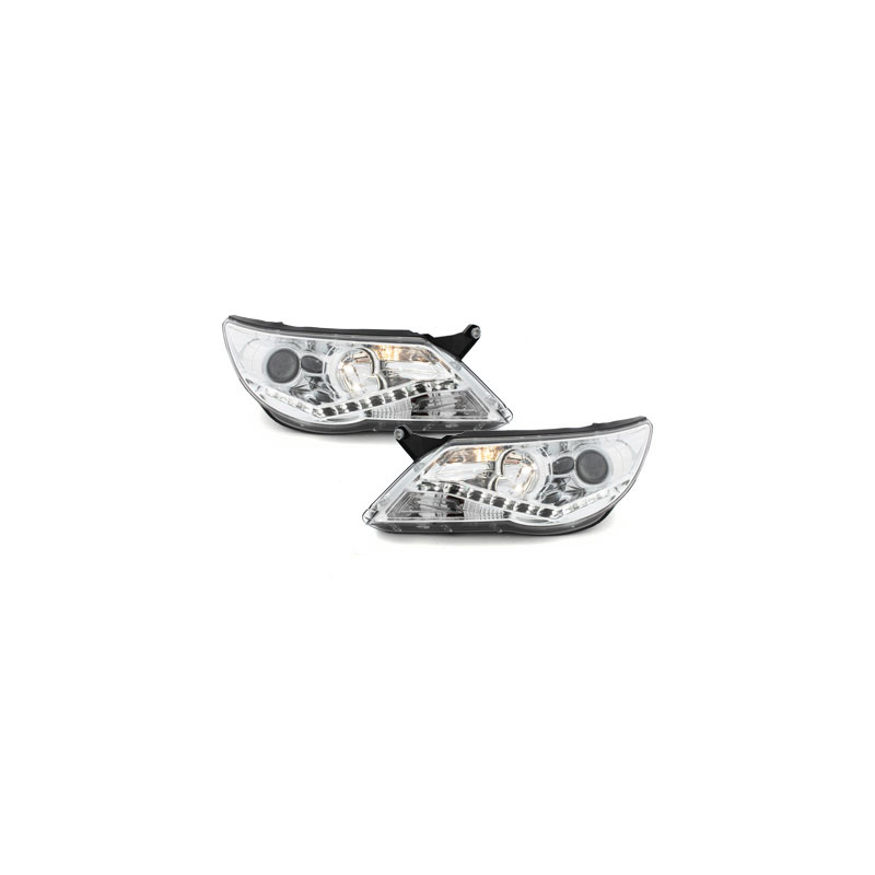 Phares LED DRL VW Tiguan 07-11 Chrome