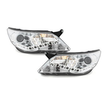 Phares LED DRL VW Tiguan 07-11 Chrome