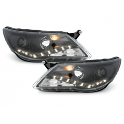Phares LED DRL VW Tiguan 07-11 Noir