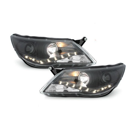 Phares LED DRL VW Tiguan 07-11 Noir