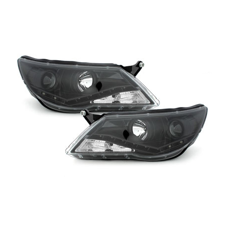 Phares LED DRL VW Tiguan 07-11 Noir