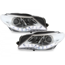 Phares DAYLINE VW Passat CC 08-10  avec feux diurne LED  Chrome