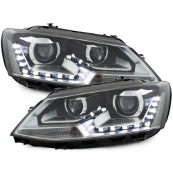 Phares avec feux diurnes VW Jetta 11-13 Noir