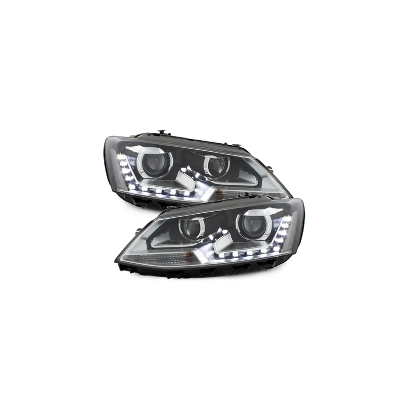 Phares avec feux diurnes VW Jetta 11-13 Noir