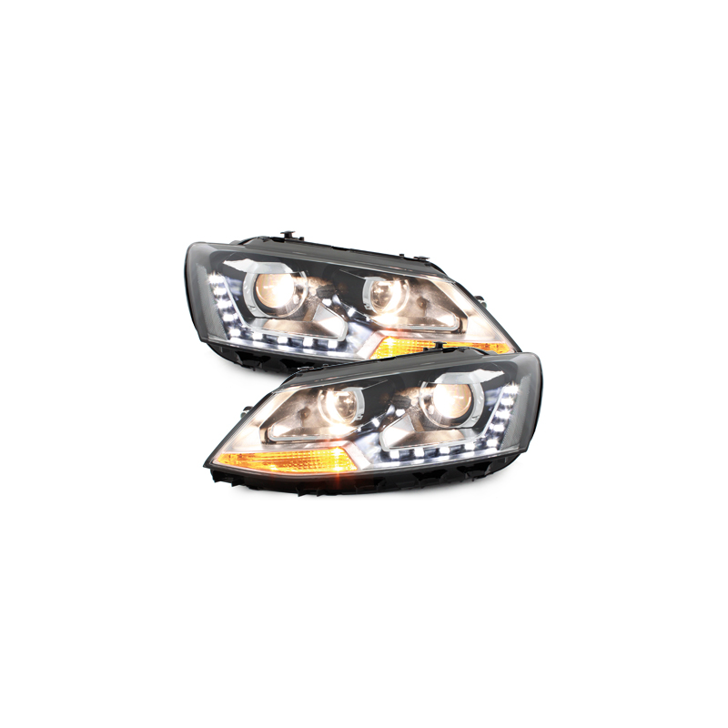 Phares avec feux diurnes VW Jetta 11-13 Noir