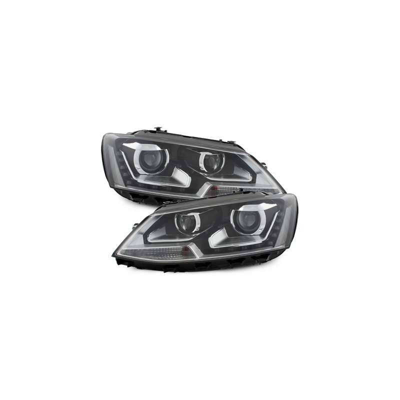 Phares avec feux diurnes VW Jetta 11-13 Noir
