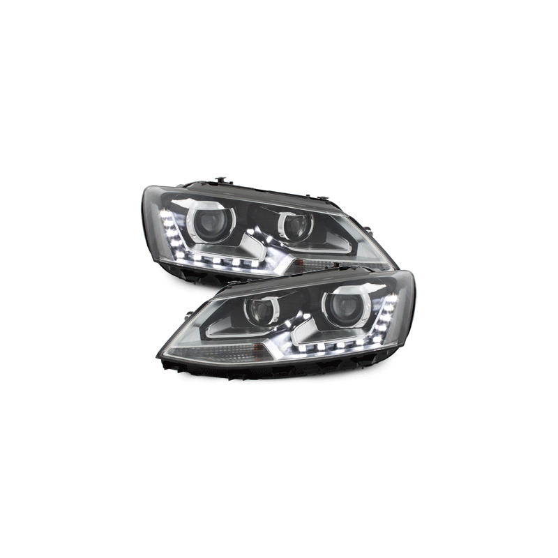 Phares avec feux diurnes VW Jetta 11-13 Noir