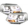 Phares avec feux diurnes VW T5 GP 2010+ Chrome Phares avec feux diurnes VW T5 GP 2010+ Chrome