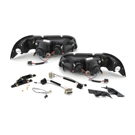 Phares DAYLINE Volvo S/V40 avec Feux Diurne Led Noir Phares DAYLINE Volvo S/V40 avec Feux Diurne Led Noir