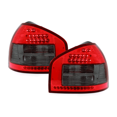 Feux arrière LED Audi A3 8L 96-00_Rouge/Fumé