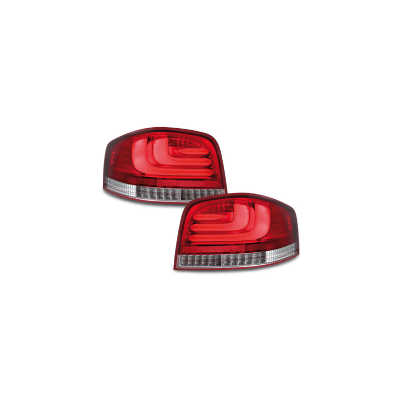 Feux LED Audi A3 8P 03-09 rouge / chrome