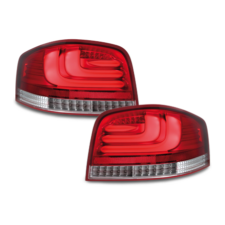 Feux LED Audi A3 8P 03-09 rouge / chrome