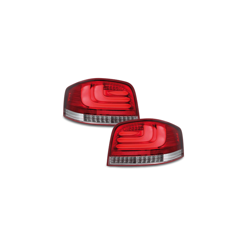 Feux LED Audi A3 8P 03-09 rouge / chrome
