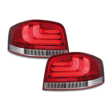 Feux LED Audi A3 8P 03-09 rouge / chrome