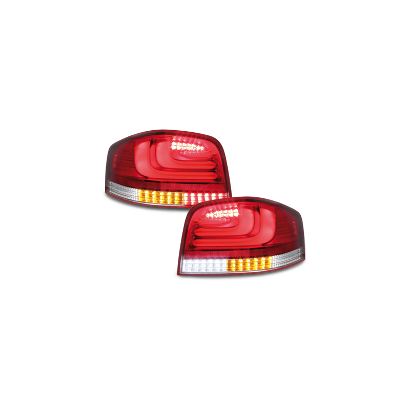 Feux LED Audi A3 8P 03-09 rouge / chrome