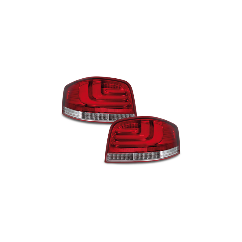 Feux LED Audi A3 8P 03-09 rouge / chrome