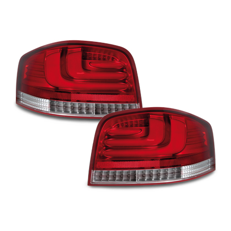 Feux LED Audi A3 8P 03-09 rouge / chrome