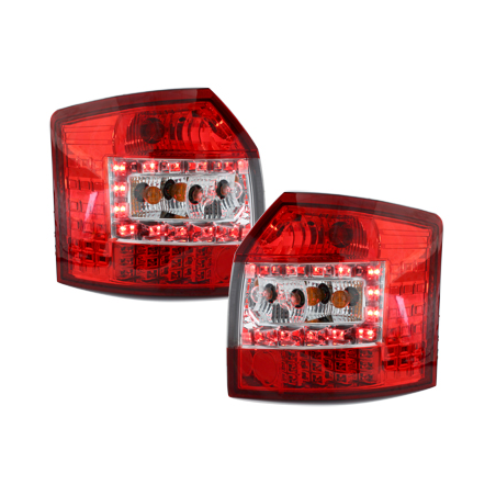 Feux LED Audi A4 B6 8E Avant 01-04  Rouge/Cristal