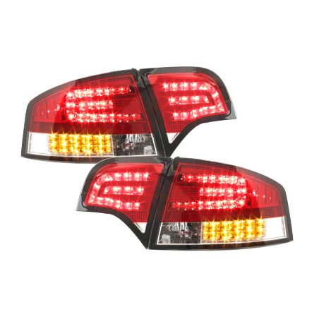 Feux LED Audi A4 B7 Berline 04-08 Clignotants LED rouge / cristal