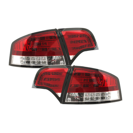 Feux LED Audi A4 B7 Berline 04-08 Clignotants LED rouge / cristal