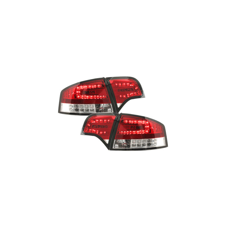 Feux LED Audi A4 B7 Berline 04-08 Clignotants LED rouge / cristal