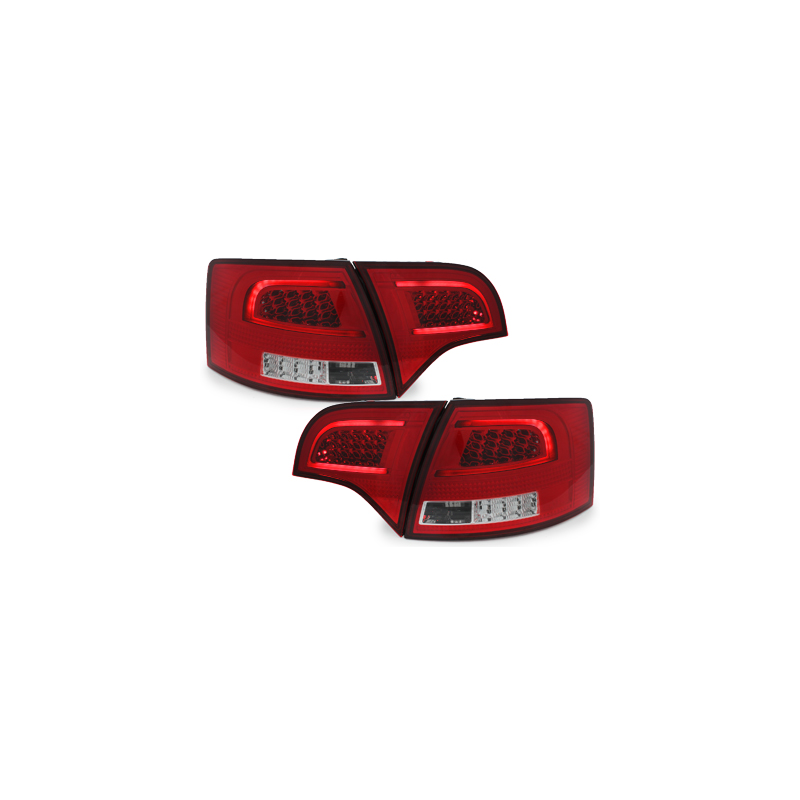 Feux LITEC LED Audi A4 Avant B7 04-08 rouge / chrome
