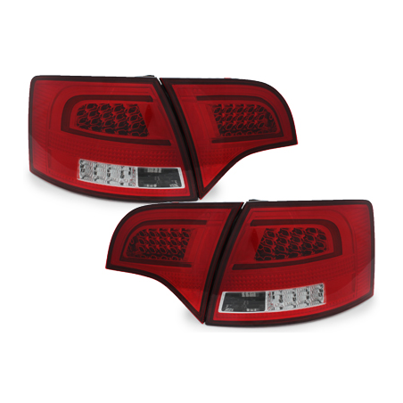 Feux LITEC LED Audi A4 Avant B7 04-08 rouge / chrome