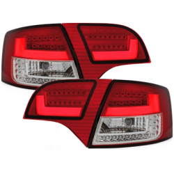 Feux arrière LITEC LED Audi A4 Avant B7 04-08-Rouge/Cristal