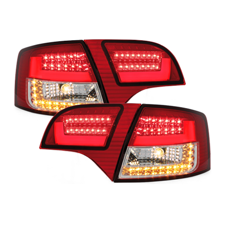 Feux arrière LITEC LED Audi A4 Avant B7 04-08-Rouge/Cristal