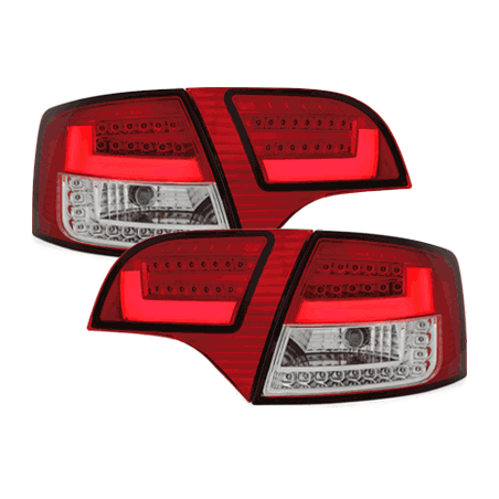 Feux arrière LITEC LED Audi A4 Avant B7 04-08-Rouge/Cristal