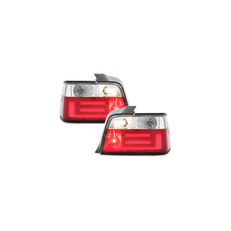 Feux arrière LED BMW E36 Berline  92-98 - Rouge/Cristal