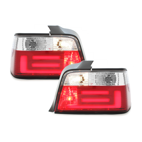 Feux arrière LED BMW E36 Berline  92-98 - Rouge/Cristal