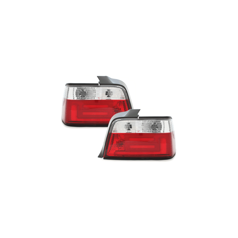 Feux arrière LED BMW E36 Berline  92-98 - Rouge/Cristal