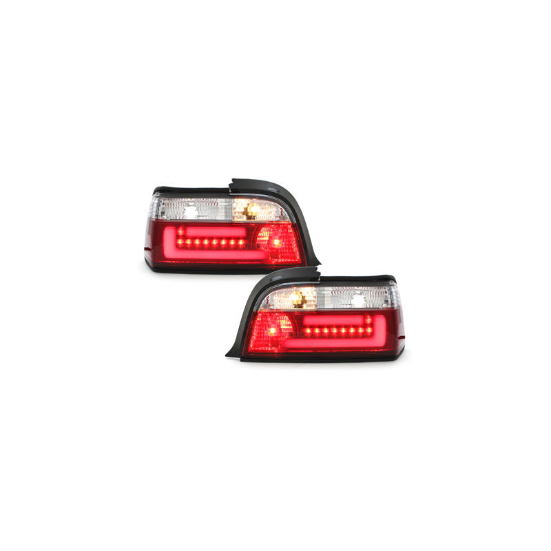 Feux arrière LED BMW E36 Coupé 92-98 - Rouge/Cristal