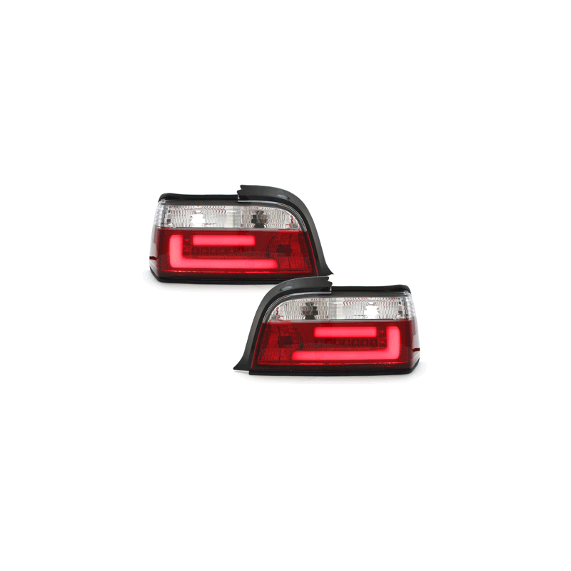 Feux arrière LED BMW E36 Coupé 92-98 - Rouge/Cristal