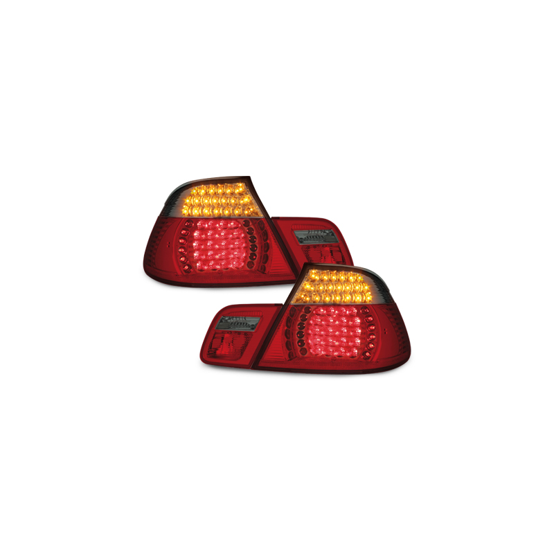 Feux arrière LED BMW E46 Coupé 03-05-Rouge/Fumé 4Portes
